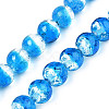 Handmade Luminous Transparent Lampwork Beads Strands LAMP-T017-04E-1