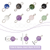 80Pcs 8 Styles Natural Mixed Gemstone Connector Charms PALLOY-UN00002-3