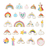 25Pcs 25 Style Light Gold Alloy Enamel Pendants ENAM-YW0001-82-1