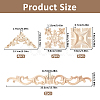 Rubber Wood Flower Carved Corner Decor AJEW-FH0009-26-2