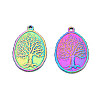 Ion Plating(IP) 201 Stainless Steel Pendants STAS-T063-188M-2