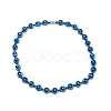 Synthetic Hematite & Brass Column Beaded Necklace with Magnetic Clasps NJEW-G047-01B-1