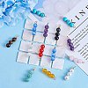 10Pcs Triple Synthetic Turquoise Round Beaded Connector Charms PALLOY-SW00003-08-4