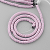 Flat Round Handmade Polymer Clay Bead Spacers X-CLAY-R067-4.0mm-26-2