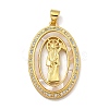 Rack Plating Brass Micro Pave Cubic Zirconia Pendants KK-I718-09G-B-1