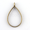 Rack Plating Alloy Teardrop Open Back Bezel Pendants LS-PALLOY-S047-29F-FF-2