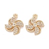 Rack Plating Brass Micro Pave Clear Cubic Zirconia Charms KK-E267-07LG-1