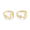 Brass Micro Pave Clear Cubic Zirconia Cuff Rings X-RJEW-F103-13J-G-1