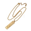 304 Stainless Steel Clear Cubic Zirconia Rectangle Constellation Pendant Necklaces for Women Men NJEW-S435-01G-J-4