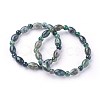 Natural Moss Agate Beads Stretch Bracelets BJEW-F380-03-1
