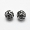 Handmade Polymer Clay Rhinestone Beads RB-L030-18A-14mm-2