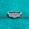 Rhodium Plated 925 Sterling Silver Pave 7A Cubic Zirconia Finger Rings WG3C802-25-1