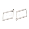Non-Tarnish 304 Stainless Steel Open Back Bezel Rhombus Pendants STAS-Z040-02B-P-2