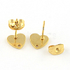 304 Stainless Steel Heart Stud Earring Findings X-STAS-R063-37G-1