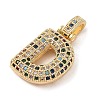 Brass Micro Pave Cubic Zirconia Pendants ZIRC-P121-01G-D-2