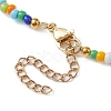 Flower Glass Seed & Pearl Beaded Necklaces NJEW-JN04677-01-5