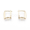 Brass Hoop Earring Findings with Latch Back Closure KK-C006-28G-1