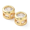 Rack Plating Brass Micro Pave Clear Cubic Zirconia Slide Charms KK-C035-03G-2
