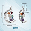 10Pcs Chakra Theme Natural Mixed Stone Pendants FIND-CA0006-23-2