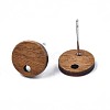 Walnut Wood Stud Earring Findings MAK-N033-008A-1