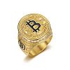 304 Stainless Steel with Rhinestone Enamel Finger Rings for Men WG386AF-03-1