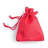 Polyester Imitation Burlap Packing Pouches Drawstring Bags ABAG-R005-14x10-18-2