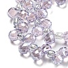 Electroplate Transparent Glass Beads Strands EGLA-P052-01A-PL04-3