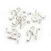 Silver Color Plated Alloy Letter Pendants PALLOY-J718-01S-N-2