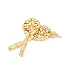 Brass Pave Cubic Zirconia Pendants KK-U062-44G-2