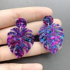 Leaf Acrylic Paillette Dangle Stud Earrings FS-WG5D05C-05-1