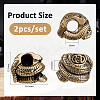 2Pcs Brass European Beads KK-FH0008-13AB-2