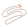 1.5mm Rack Plating Brass Box Chain Adjustable Slider Necklaces for Women Men MAK-L044-05RG-1