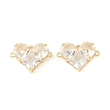 Brass Pave Cubic Zirconia Connector Charms KK-L208-04G-05-2