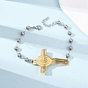 304 Stainless Steel Link Bracelets for Women BJEW-Z156-01GP-2