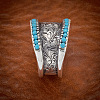Retro Alloy & Turquoise Finger Rings FS-WG1E1DC-04-2