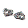 Heart Shape Polymer Clay Rhinestone Beads CLAY-NH0001-09A-01-3