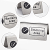 6Pcs 2 Styles 201 Stainless Steel Hotel Resturant Table No Smoking & Smoking Area Tent Sign AJEW-CP0003-74-6