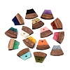 Opaque & Transparent Resin & Walnut Wood Pendants RESI-N053-34-2