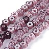 Handmade Millefiori Glass Bead Strands X-LAMP-J035-4mm-10-1