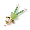 Glass Seed & Acrylic Pearl Beaded Pendants PALLOY-MZ00193-01-4