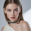Punk Rock Style Alloy Spiked Cone Rivet Imitation Leather Chocker Necklaces NJEW-WH20011-10P-01-6