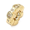 Brass Micro Pave Cubic Zirconia European Beads KK-P345-03G-3