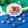 30Pcs 6 Styles Sport Theme Resin Rhinestone Beads RESI-TA0003-97-6