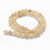 Grade AB+ Natural Gold Rutilated Quartz Beads Strands G-I206-33-8mm-2