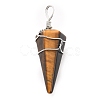 Natural Tiger Eye Gemstone Pendants G-D458-06P-05-RS-2