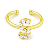 Rack Plating Brass Open Cuff Rings for Women RJEW-F162-01G-S-2