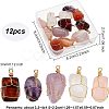 Fingerinspire 12Pcs Natural Gemstone Pendants FIND-FG0001-60-2