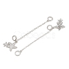 Double Starfish Brass Micro Pave Clear Cubic Zirconia Safety Chains KK-H257-06P-2