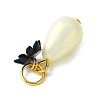 Acrylic Flower & ABS Plastic Imitation Pearl Pendant PALLOY-JF02250-3