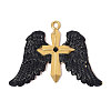 304 Stainless Steel with Black Enamel Pendants SA-OY002-25G-02-1